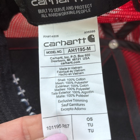 Carhartt Force Sweatband,dries fast,canvas/mesh,snap back,embroidered logo cap - Picture 8 of 8